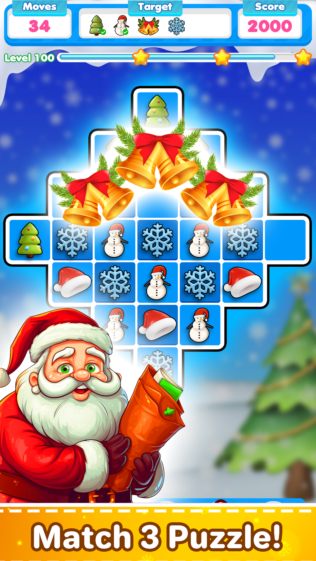 Christmas match 3 santa pop для iPhone — Скачать