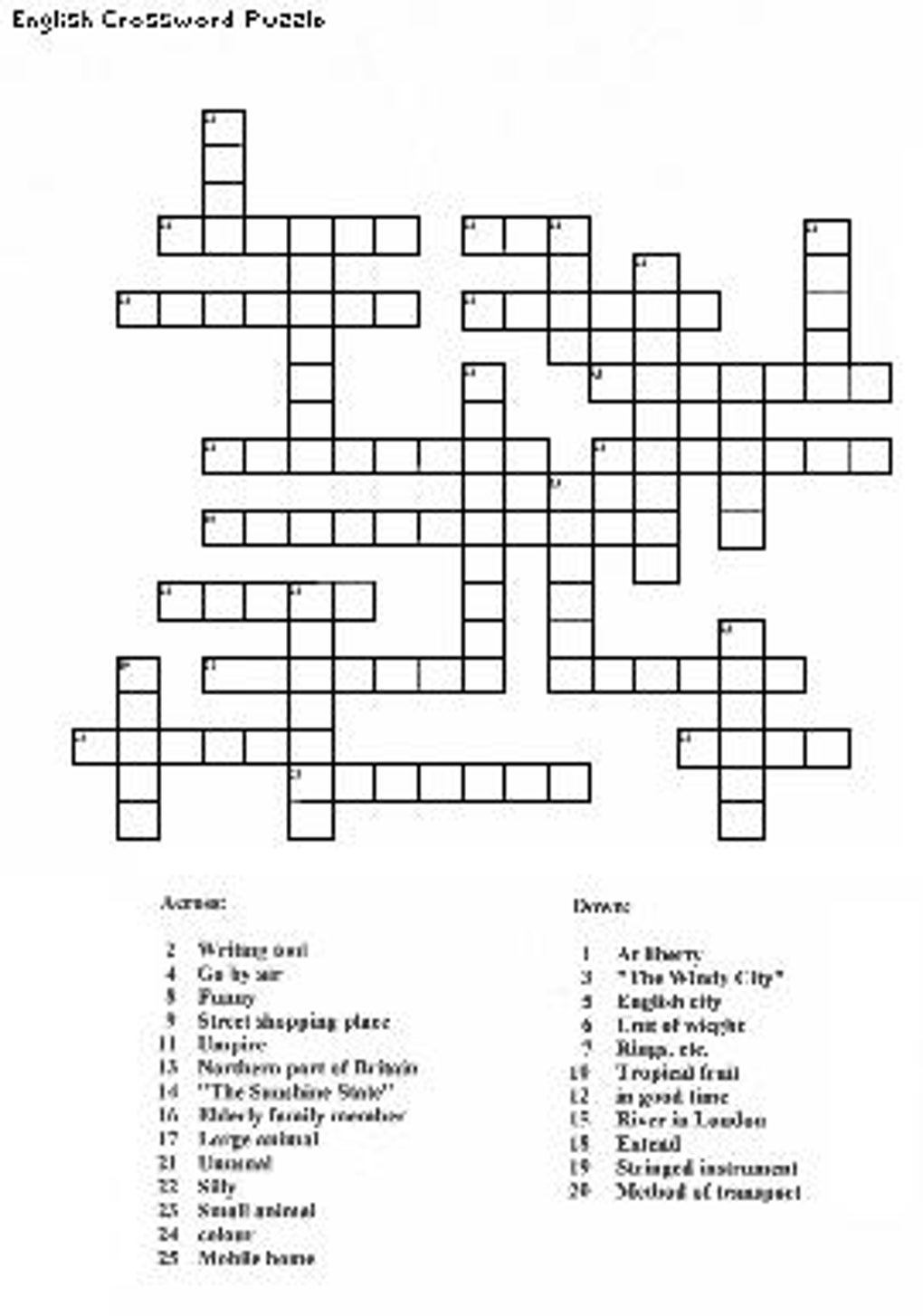 Free Crossword Puzzle Maker Free Printable