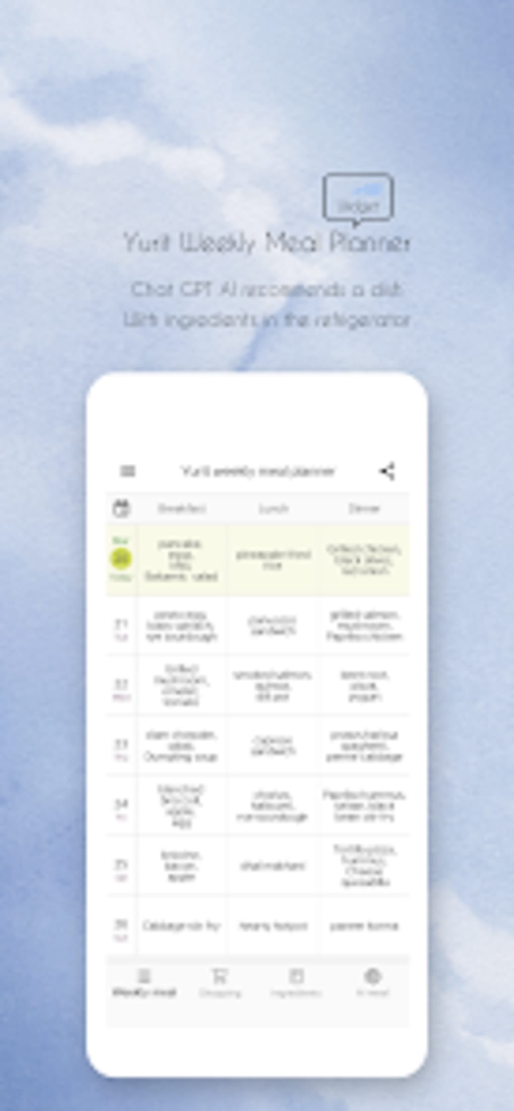 yurit-weekly-meal-planner-android