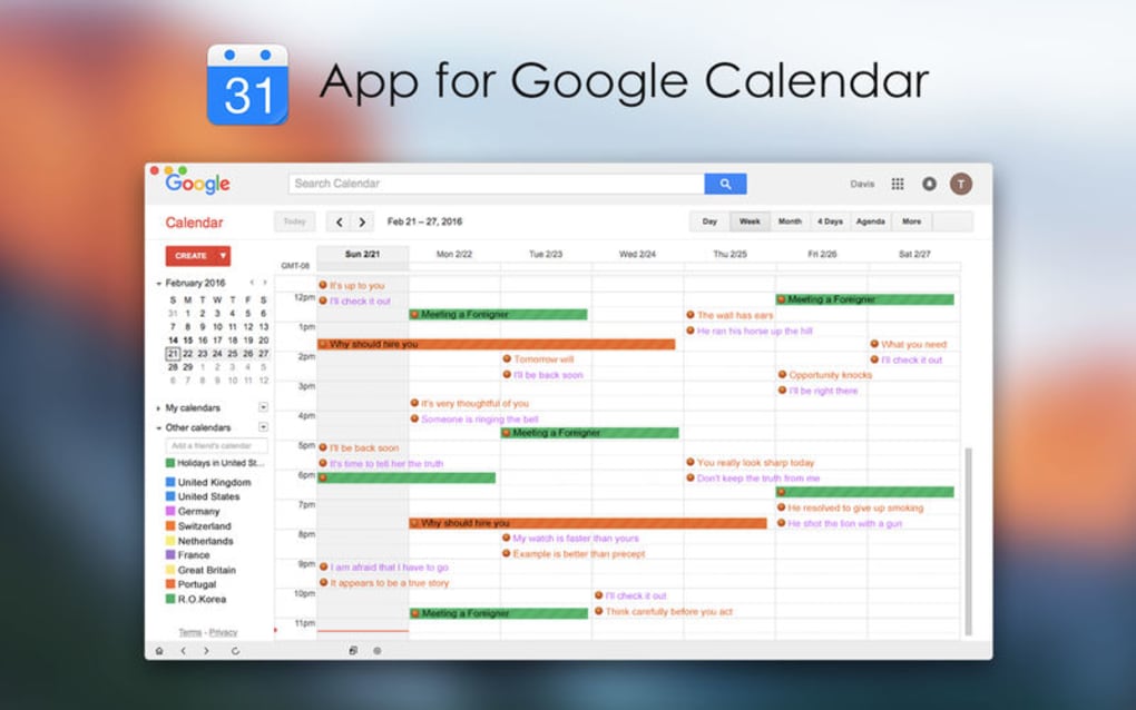 google calendar download on mac