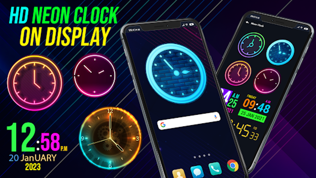 Android için Digital Clock Neon Wallpapers - İndir