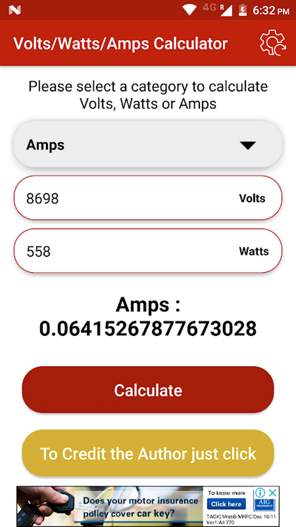 Volts/Watts/Amps Calculator APK For Android - Download