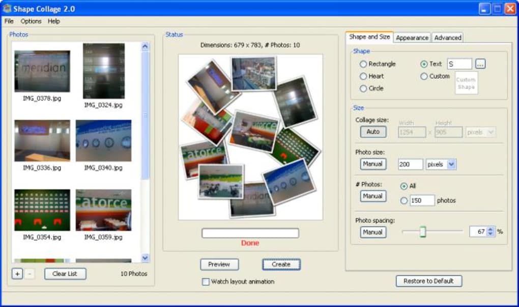 online photo shape collage maker