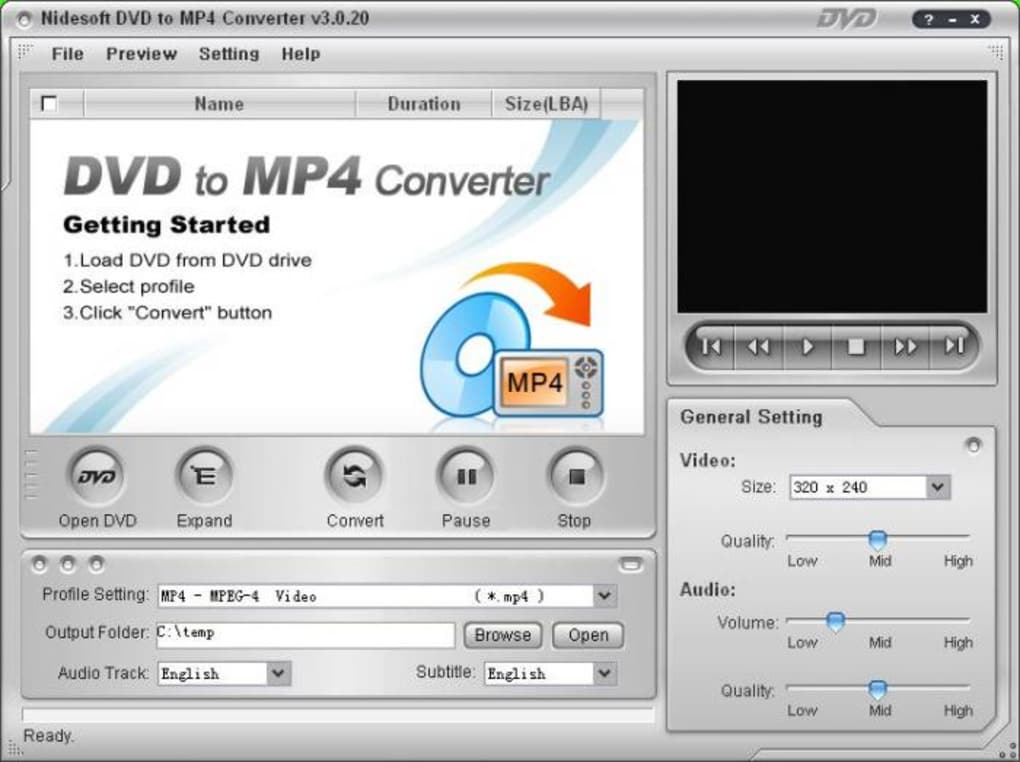 Esperar algo danza Tomar medicina Nidesoft DVD to MP4 Converter - Descargar