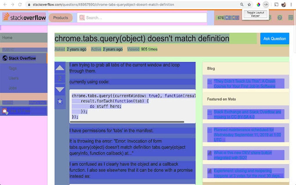CSS Layout Helper para Google Chrome - Extensión Descargar