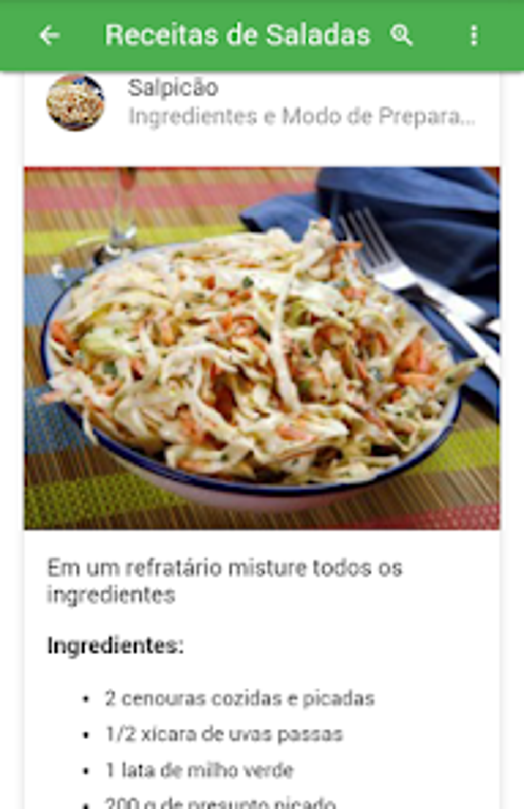 Android Için Receitas De Saladas - İndir