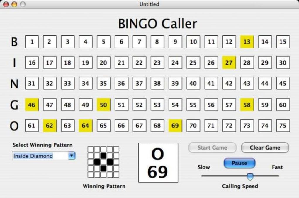 bingo caller 75 balls