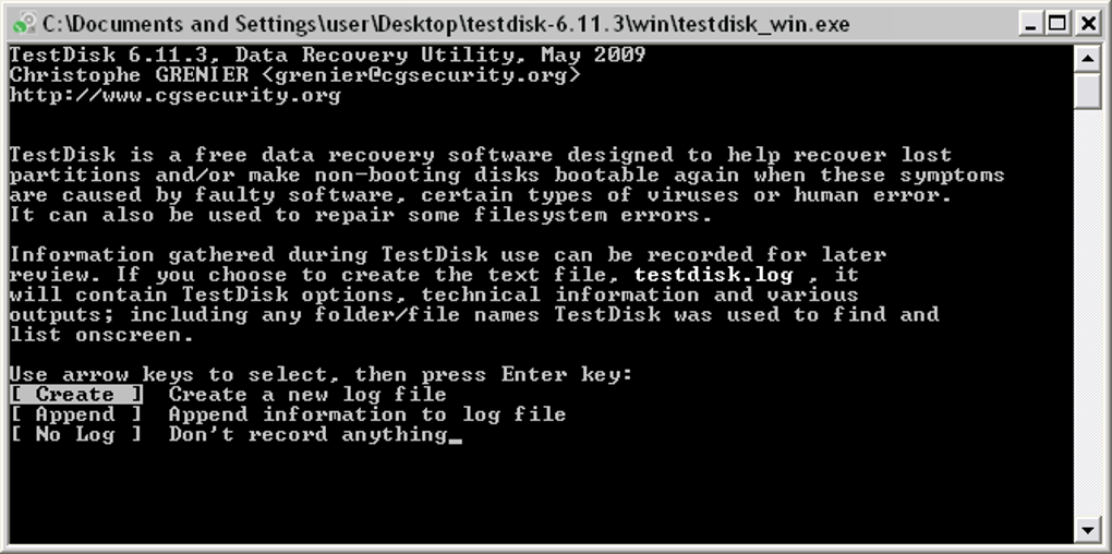 testdisk pour windows 7