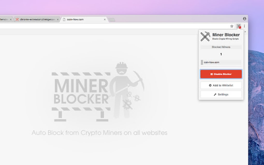 Miner Blocker - Block Coin Miners for Google Chrome - Extension