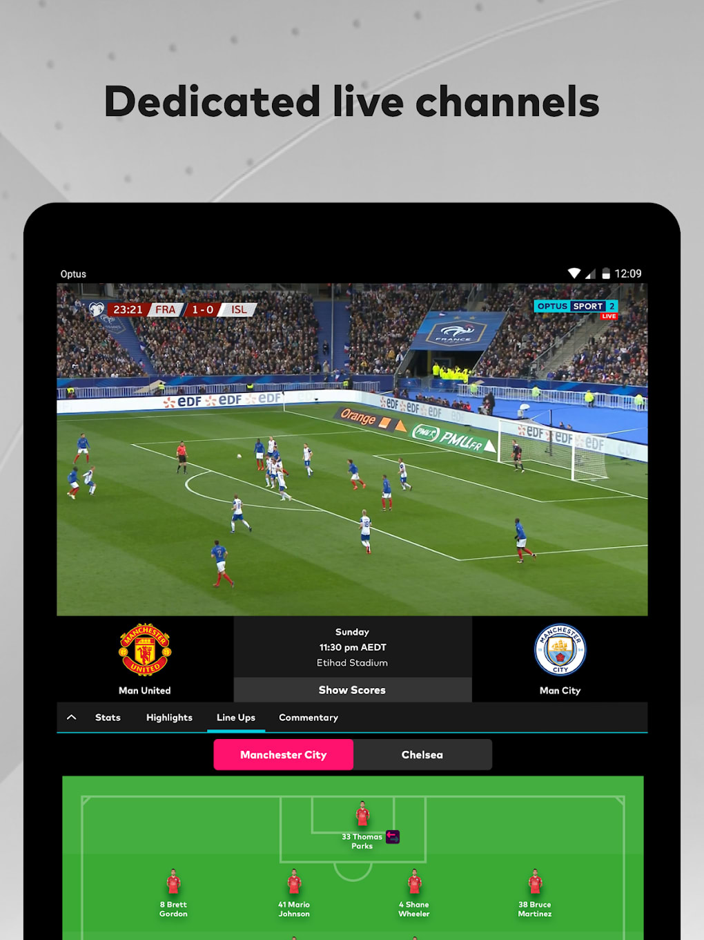 Optus Sport on Android TV (Android)