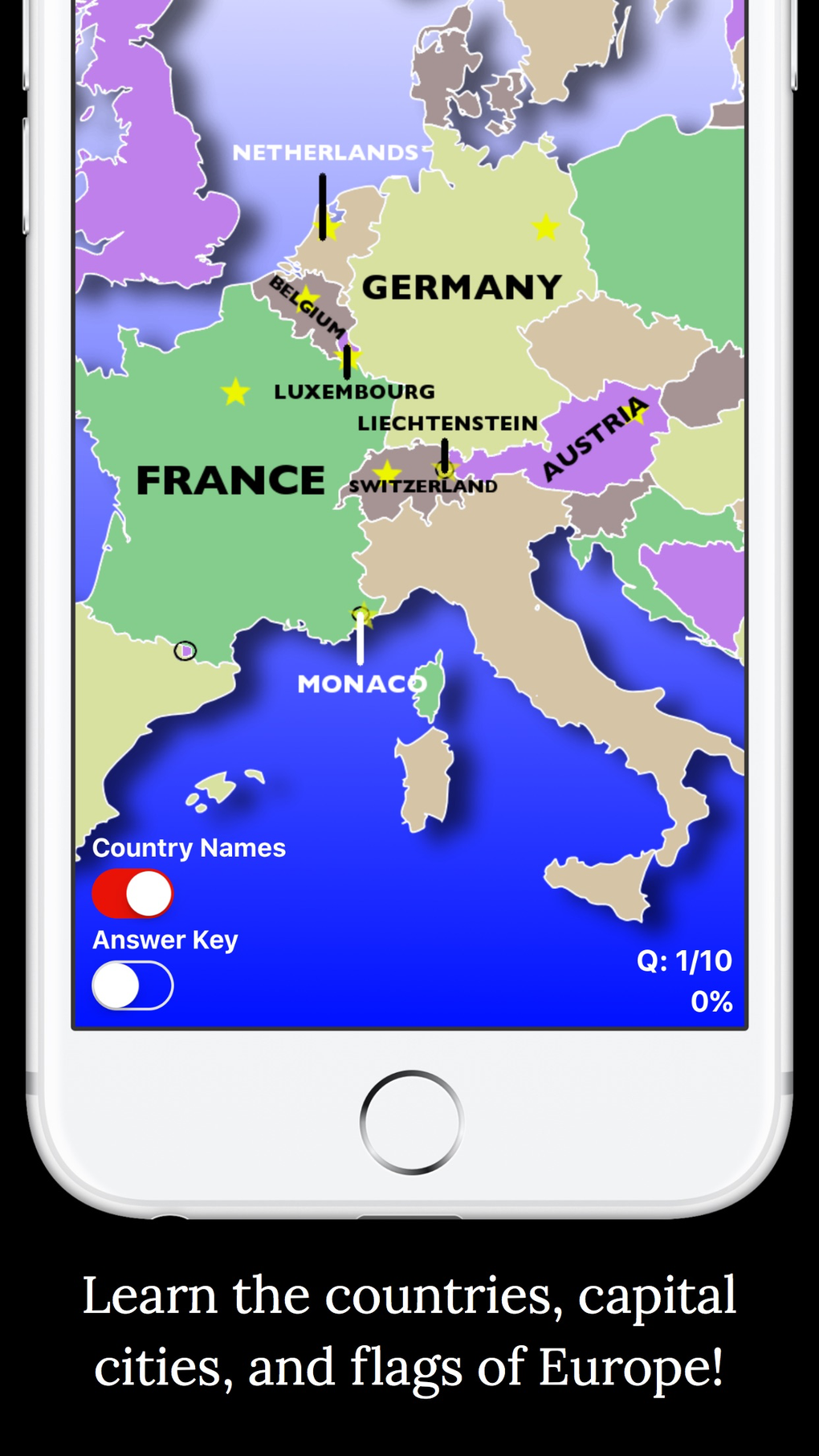 PPs Europe Geography Quiz Edu для iPhone — Скачать