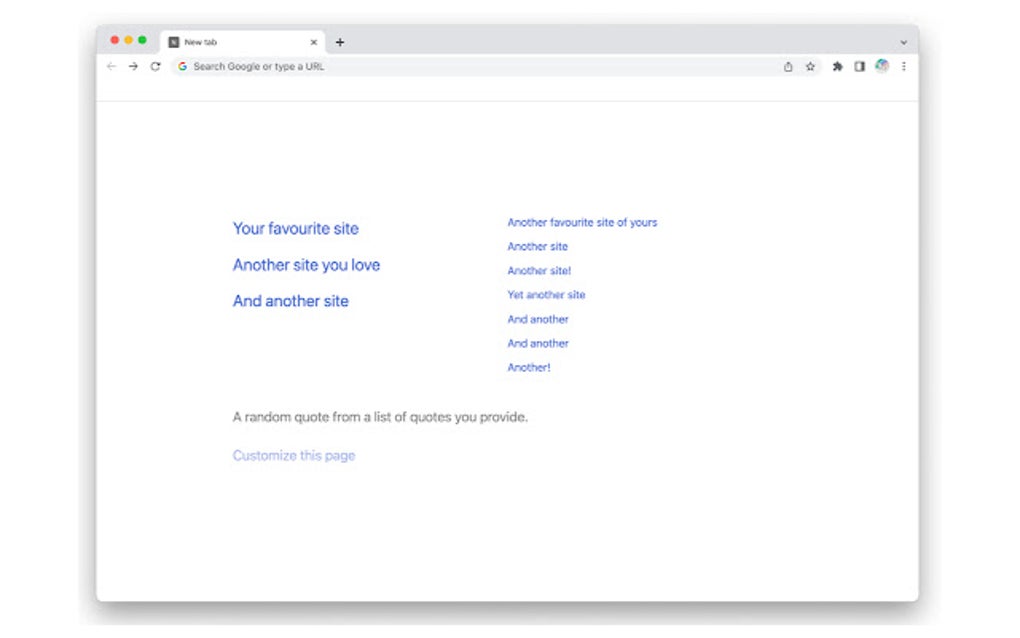 New Tab Page for Google Chrome - Extension Download