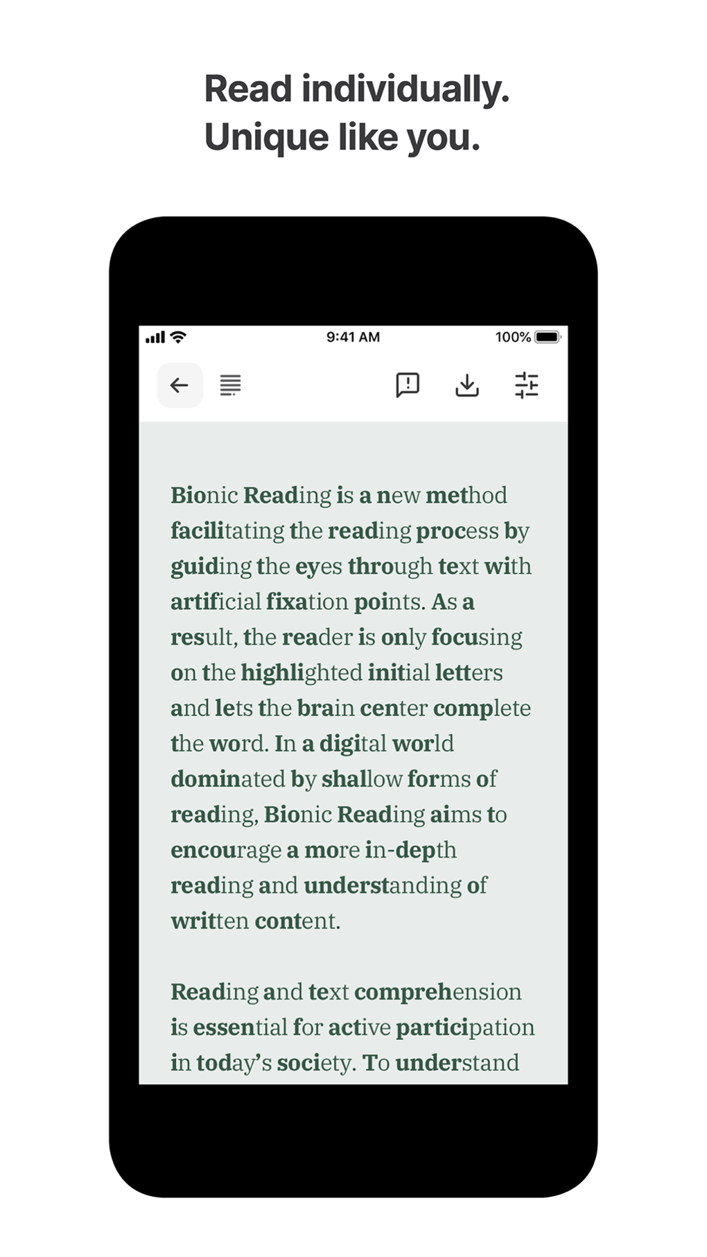 Bionic Reading для iPhone — Скачать