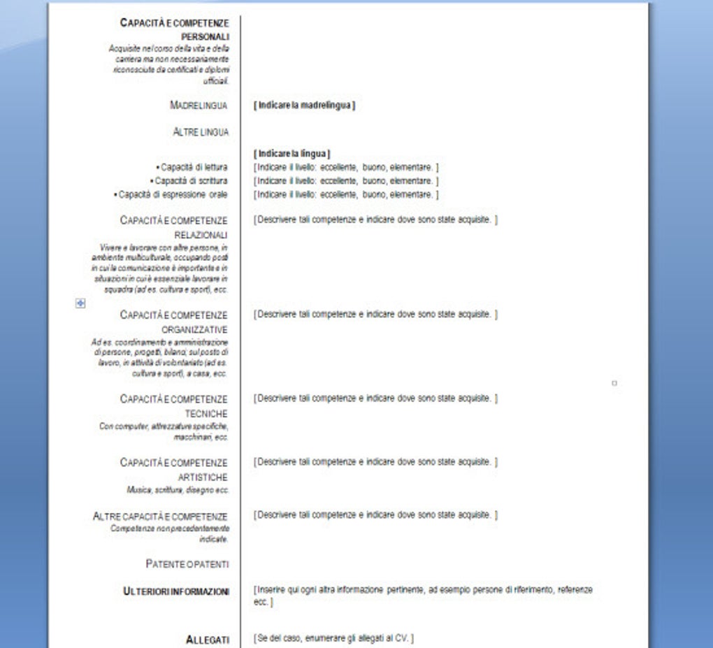 Curriculum Vitae Europeo Per Mac Download