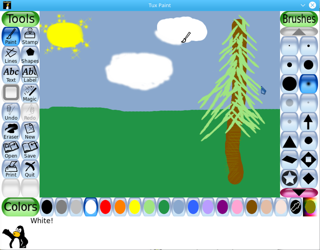 Tux Paint Интерфейс