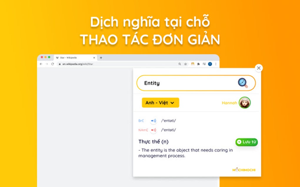 Mochi Dictionary - Từ điển Mochi for Google Chrome - Extension Download