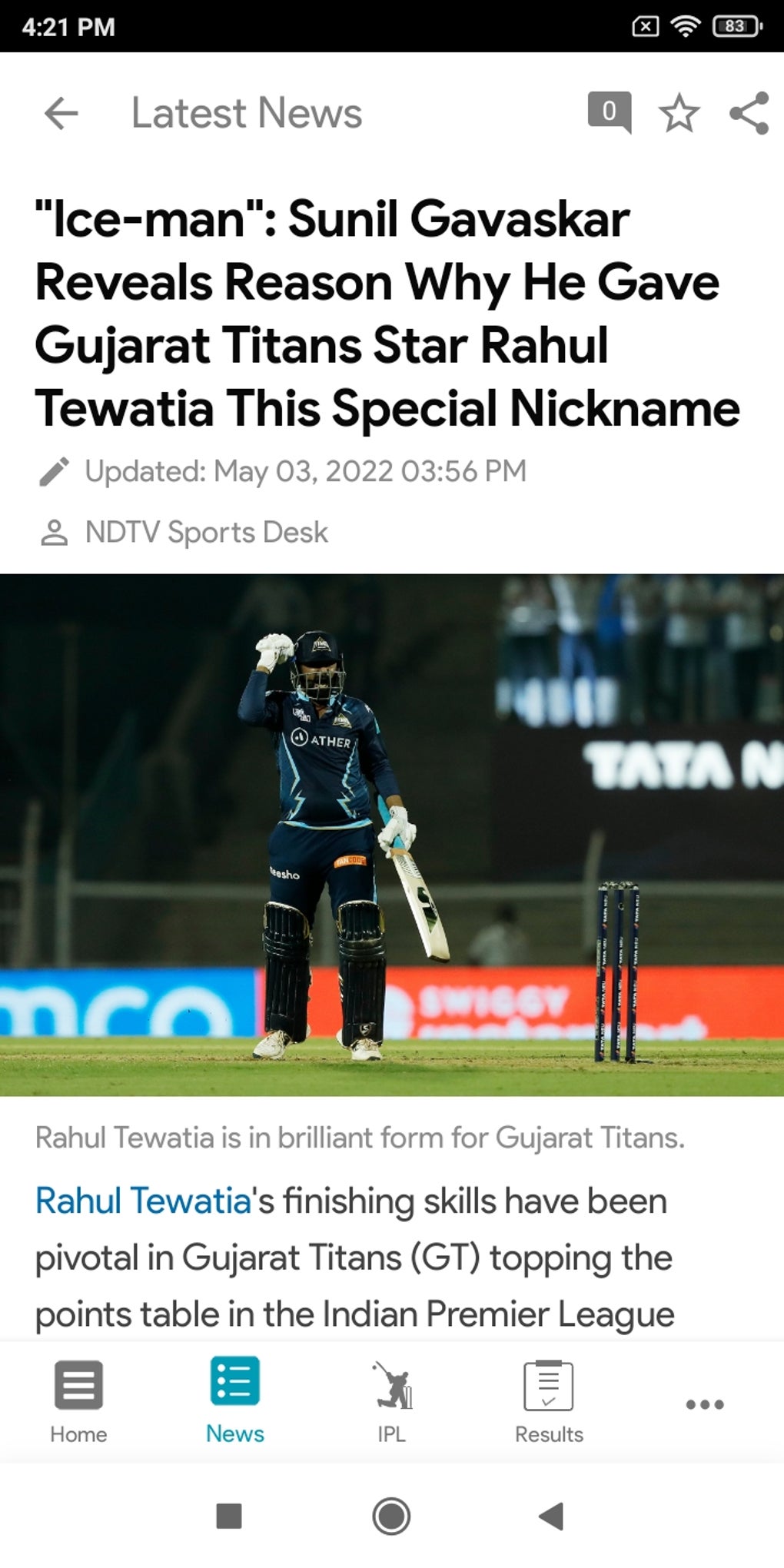 NDTV Cricket APK สำหรับ Android - ดาวน์โหลด