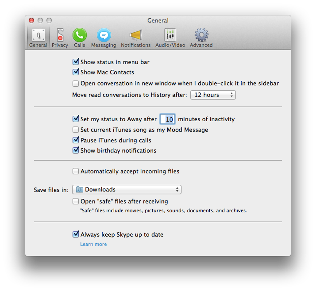 older version skype for mac