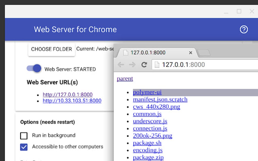 Web Server for Chrome for Google Chrome - Extension Download