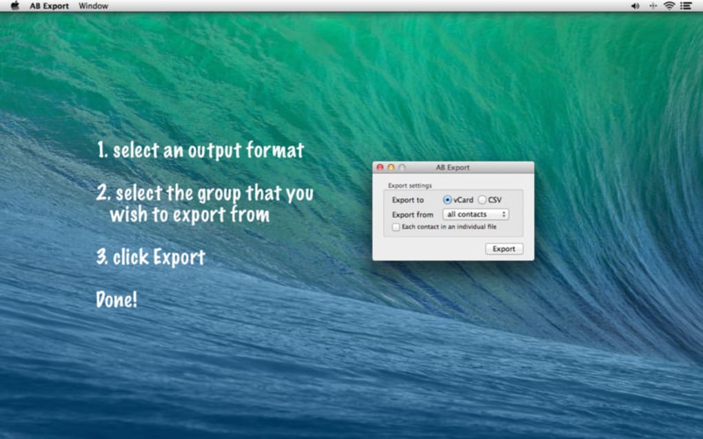 export address book mac