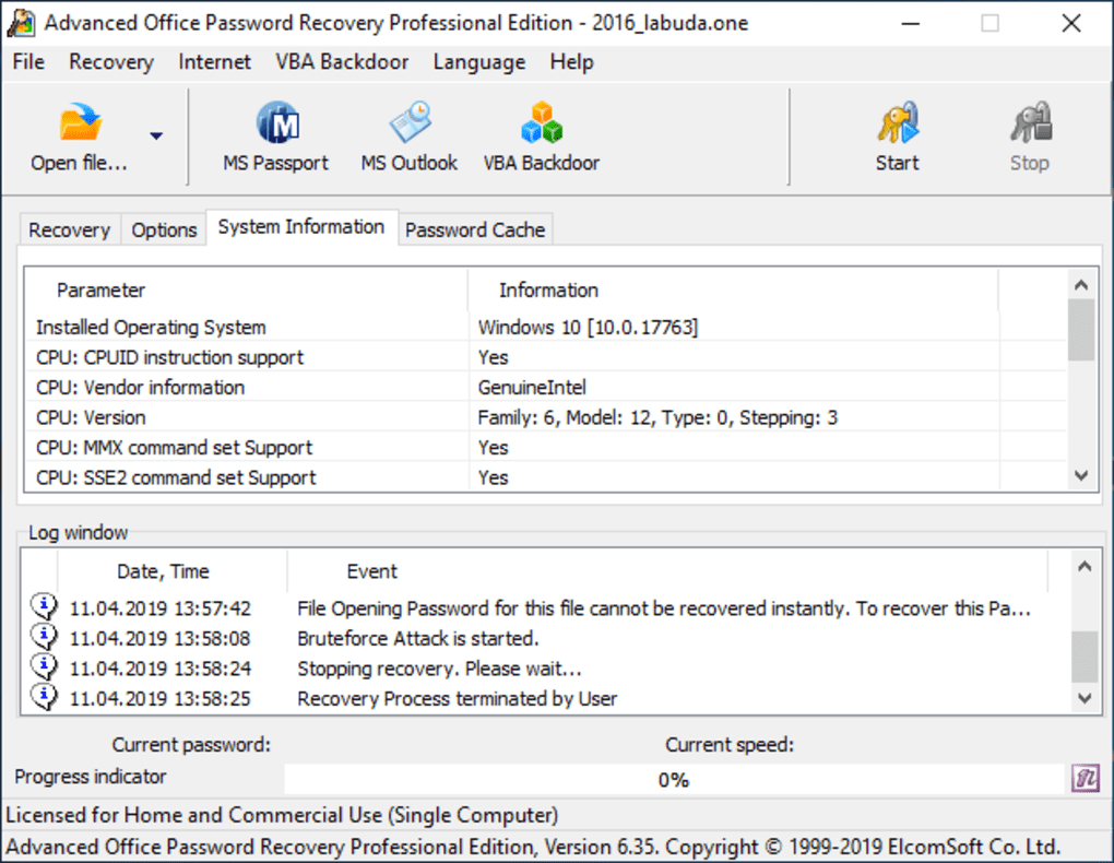 Advanced Office Password Recovery - Download