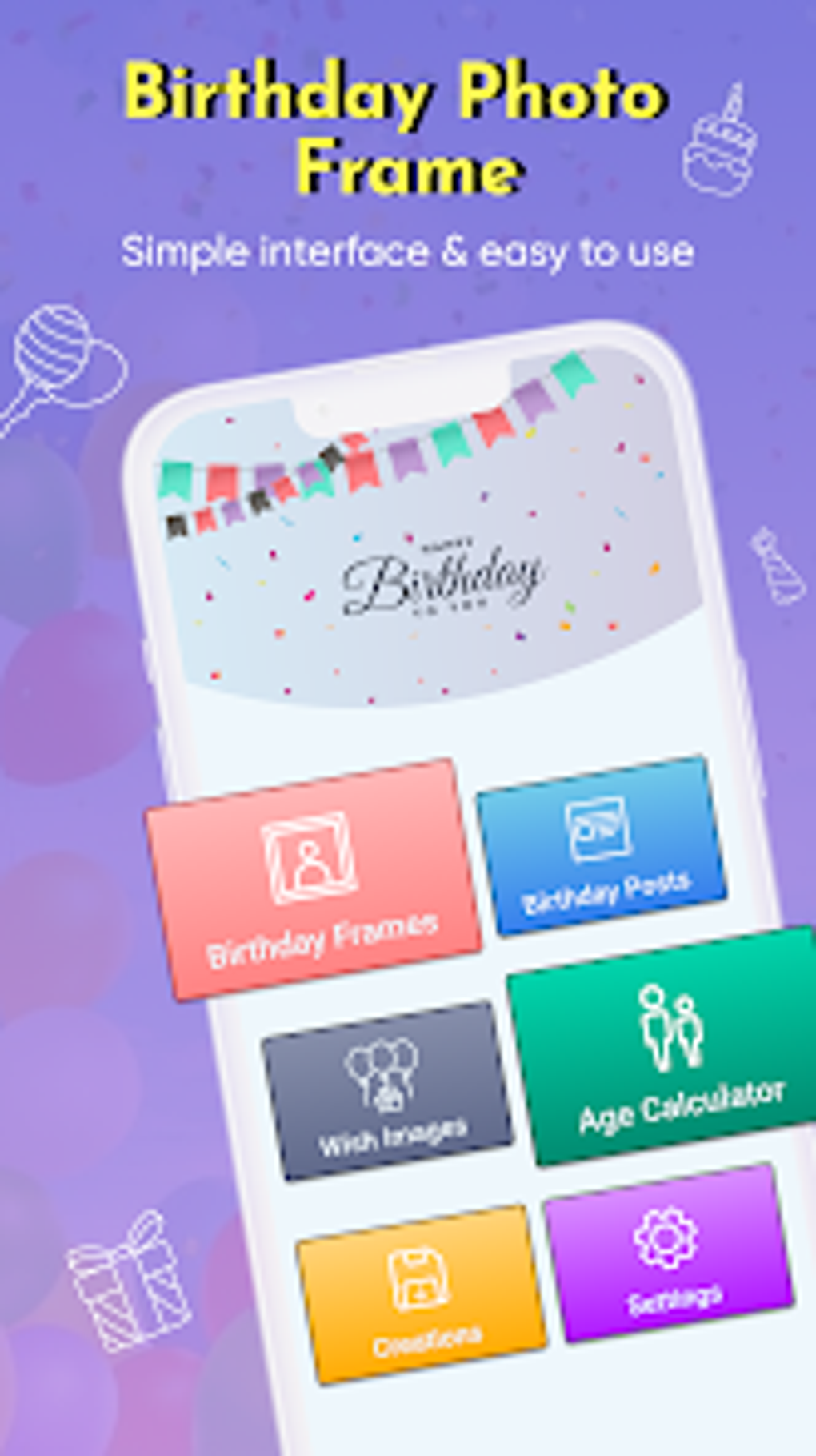 Happy Birthday Photo Frame для Android — Скачать