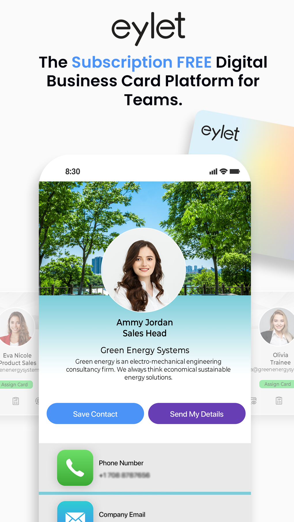 Eylet digital business card for iphone download