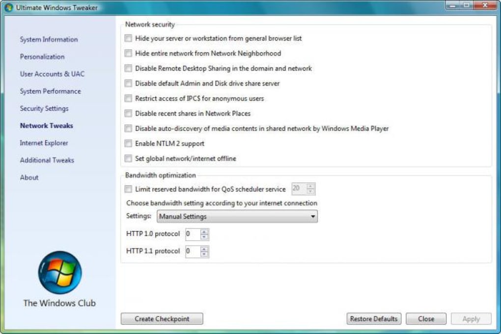 Ultimate Windows Tweaker 5.1 instal