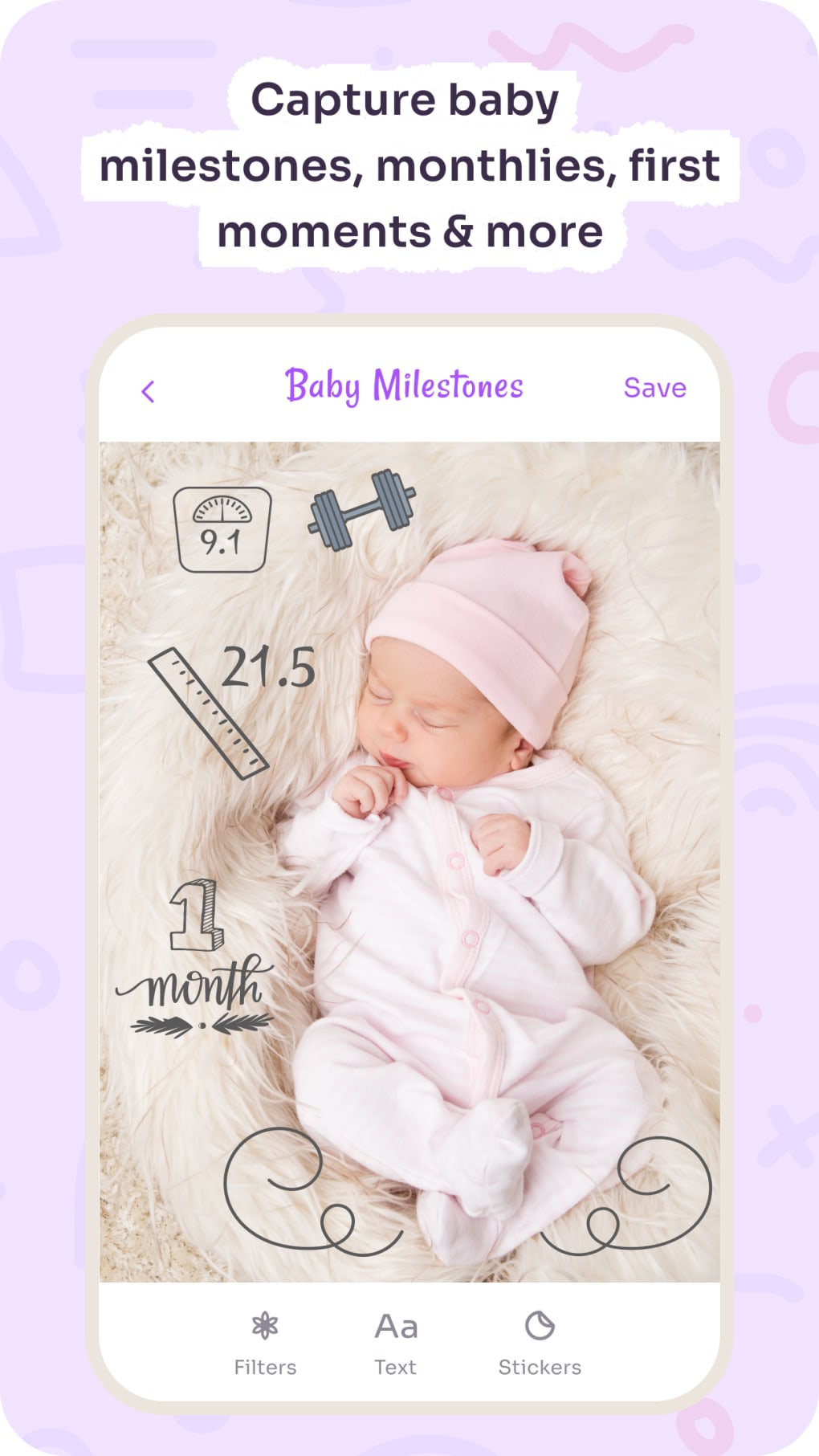 Baby Milestones Baby First App Screenshot 