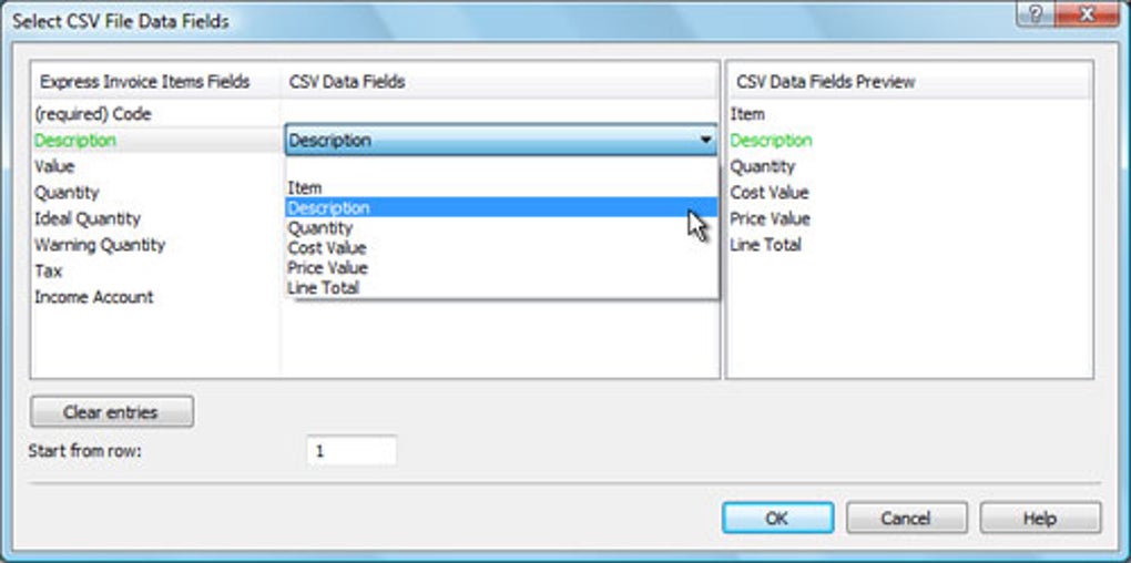 Field csv