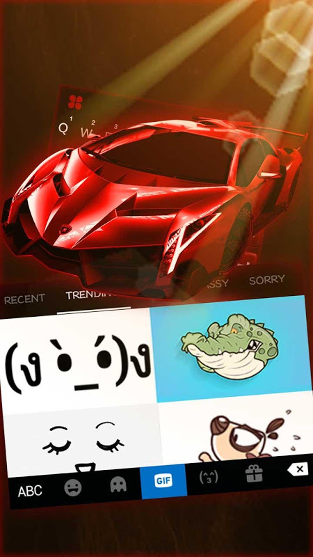 Red Racing Sports Car Keyboard Theme APK para Android - Descargar