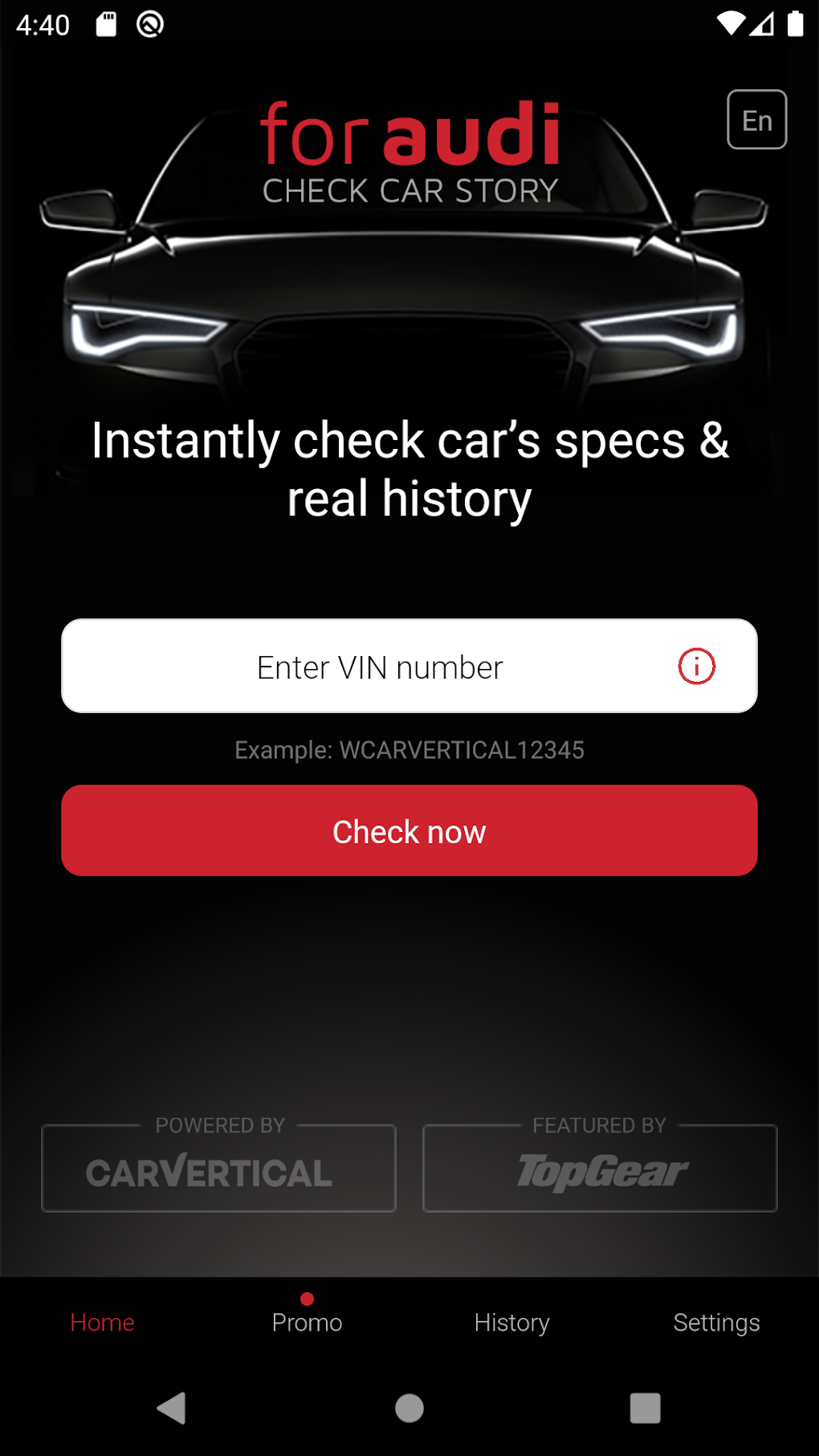 Check Car History For Audi для Android — Скачать