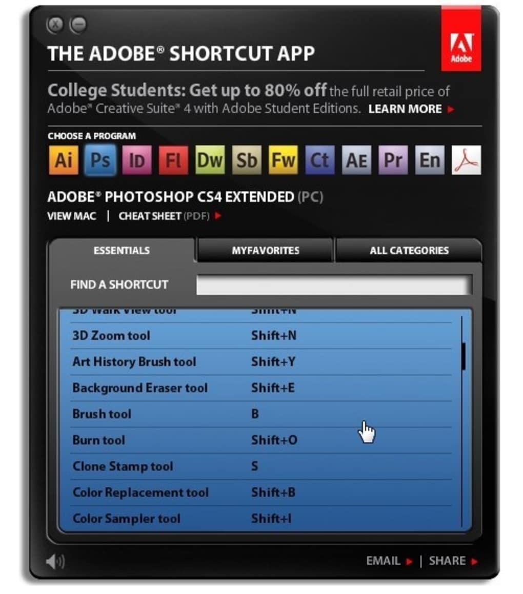 Sample tool. App shortcut. Приложение адобе не. Creating application shortcut. Shortcut программа.