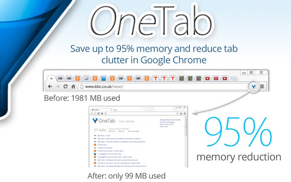 OneTab is a lightweight Chrome extension to manage your tab addiction