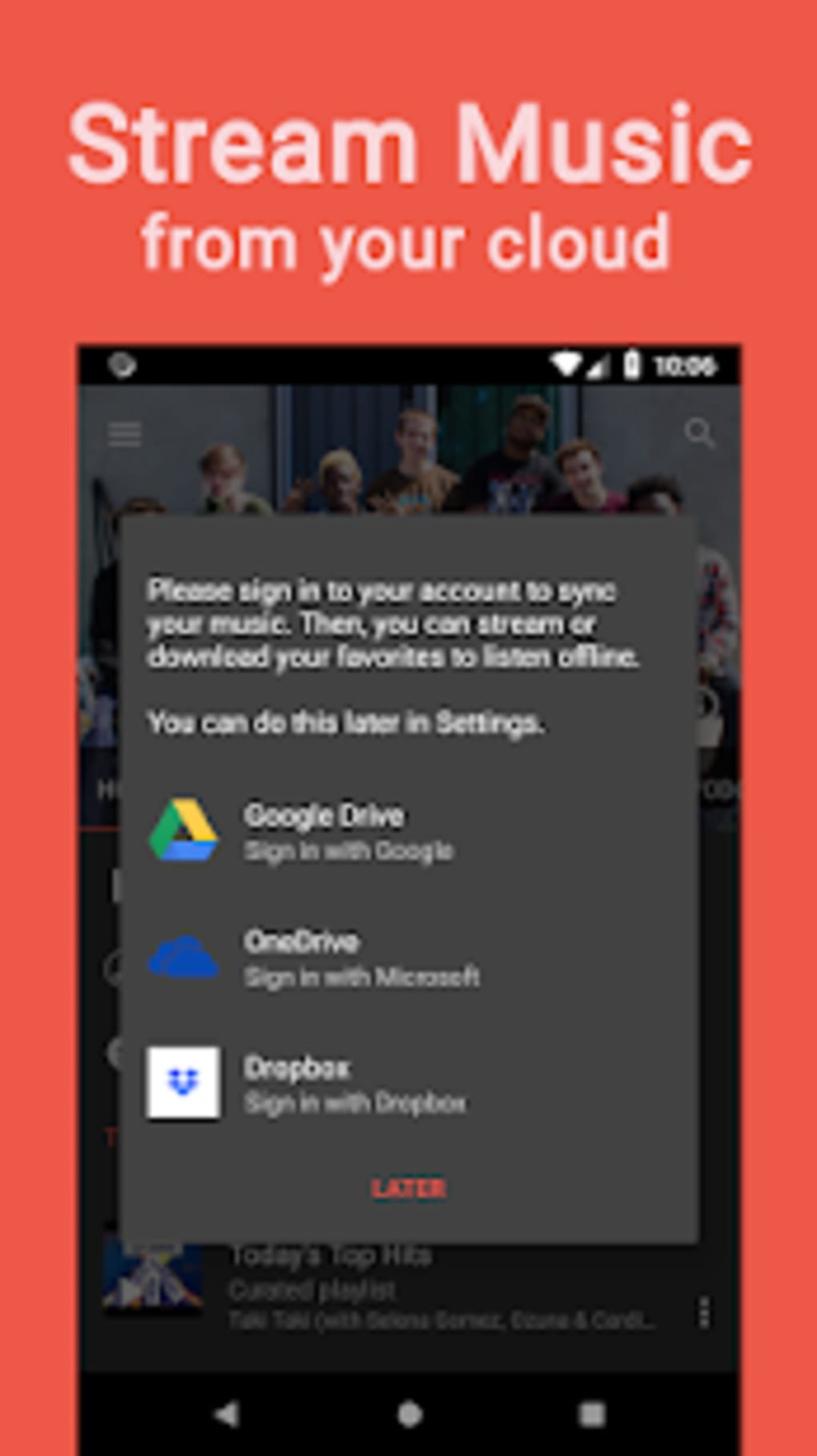 Download music to listen offline with  Music (Android
