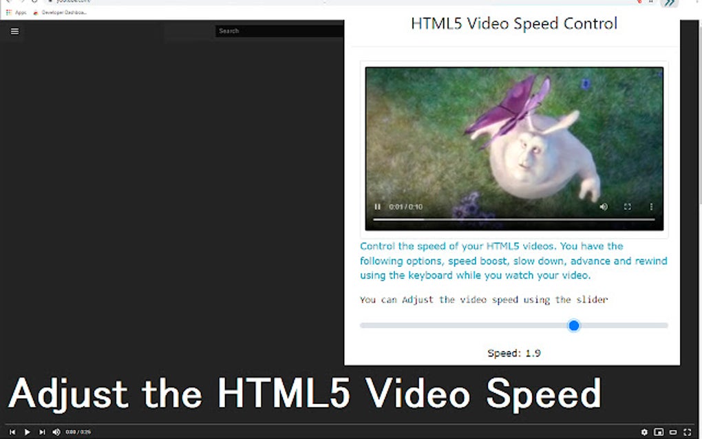 HTML5 Video Speed Control لنظام Google Chrome الامتداد تنزيل