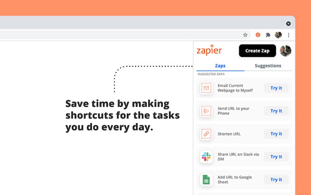 Zapier لنظام Google Chrome - الامتداد تنزيل