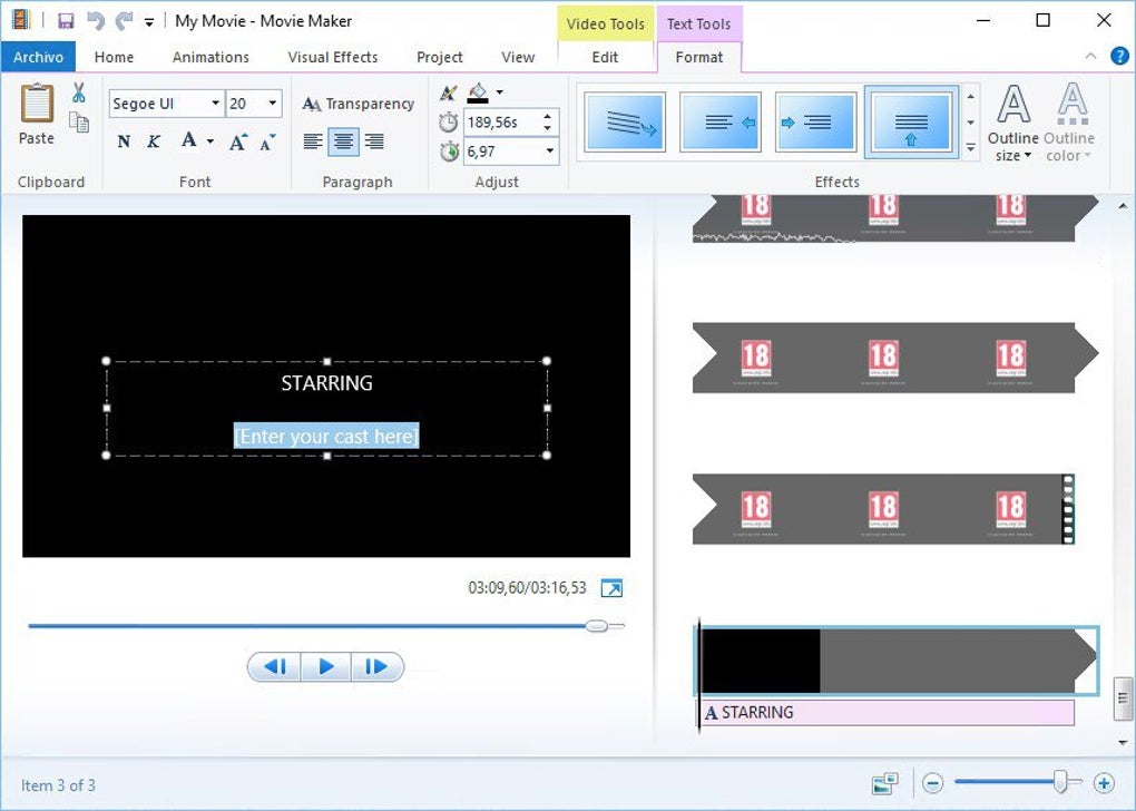 Изменить длительность windows movie maker