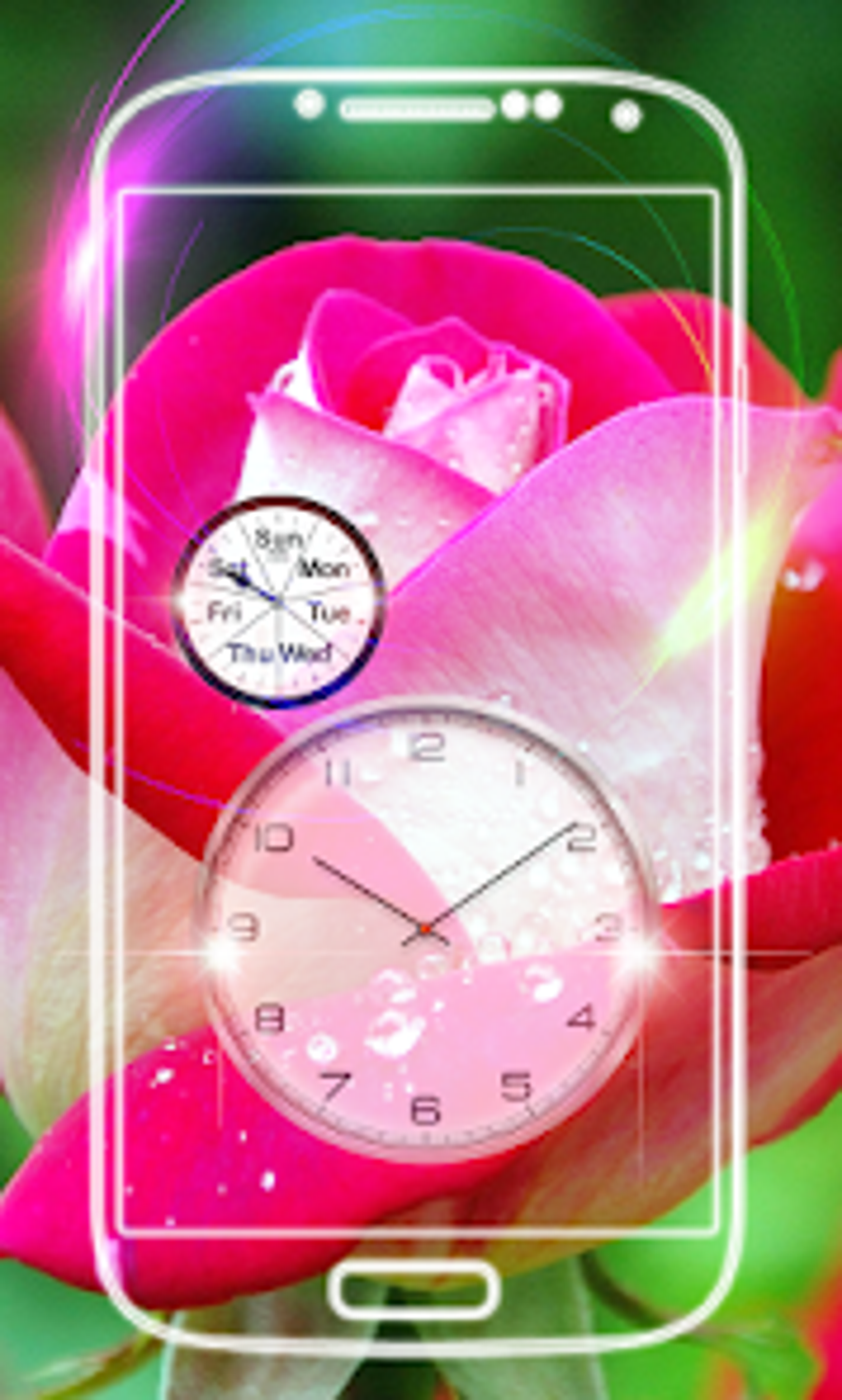 Rose Clock Live Wallpaper для Android — Скачать