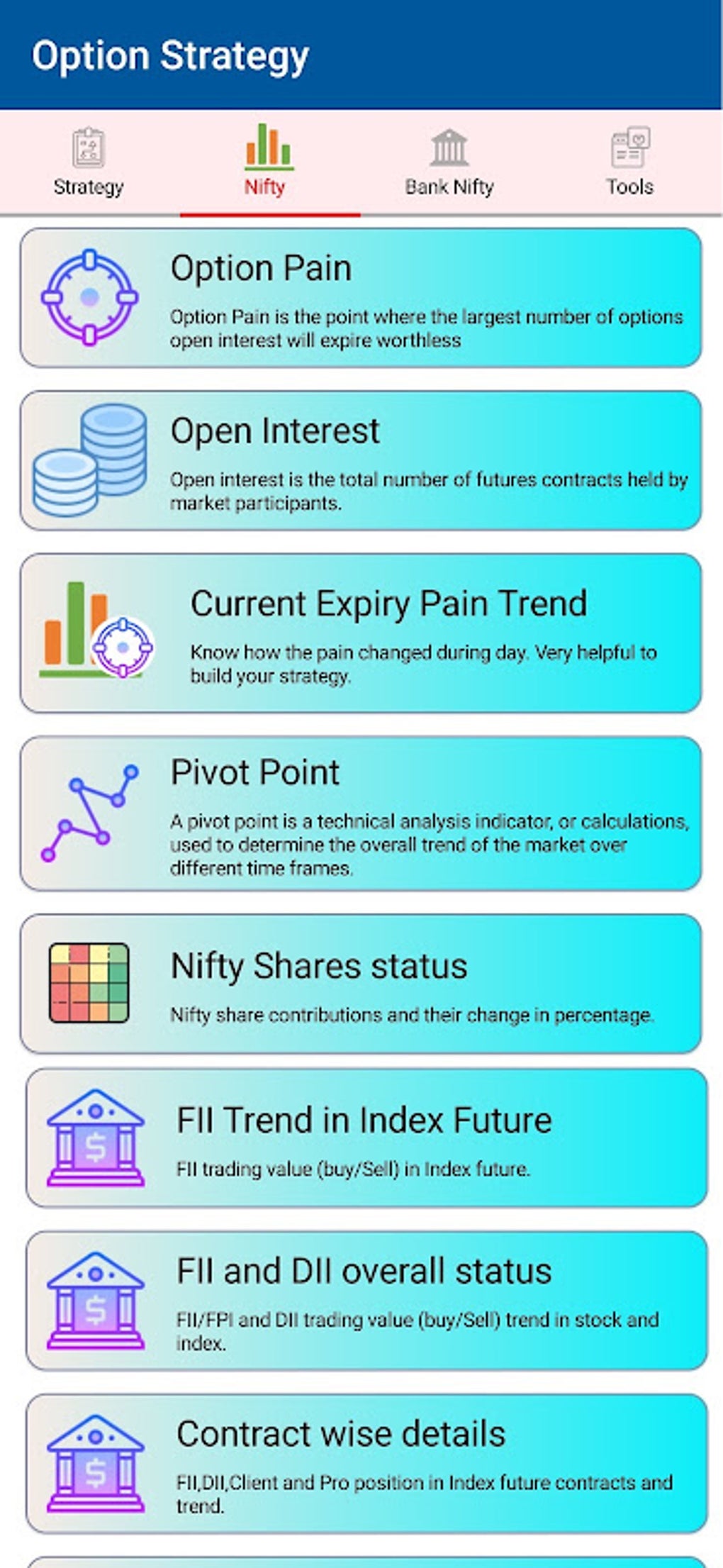 Future And Option Strategy Analyzer สำหรับ Android - ดาวน์โหลด