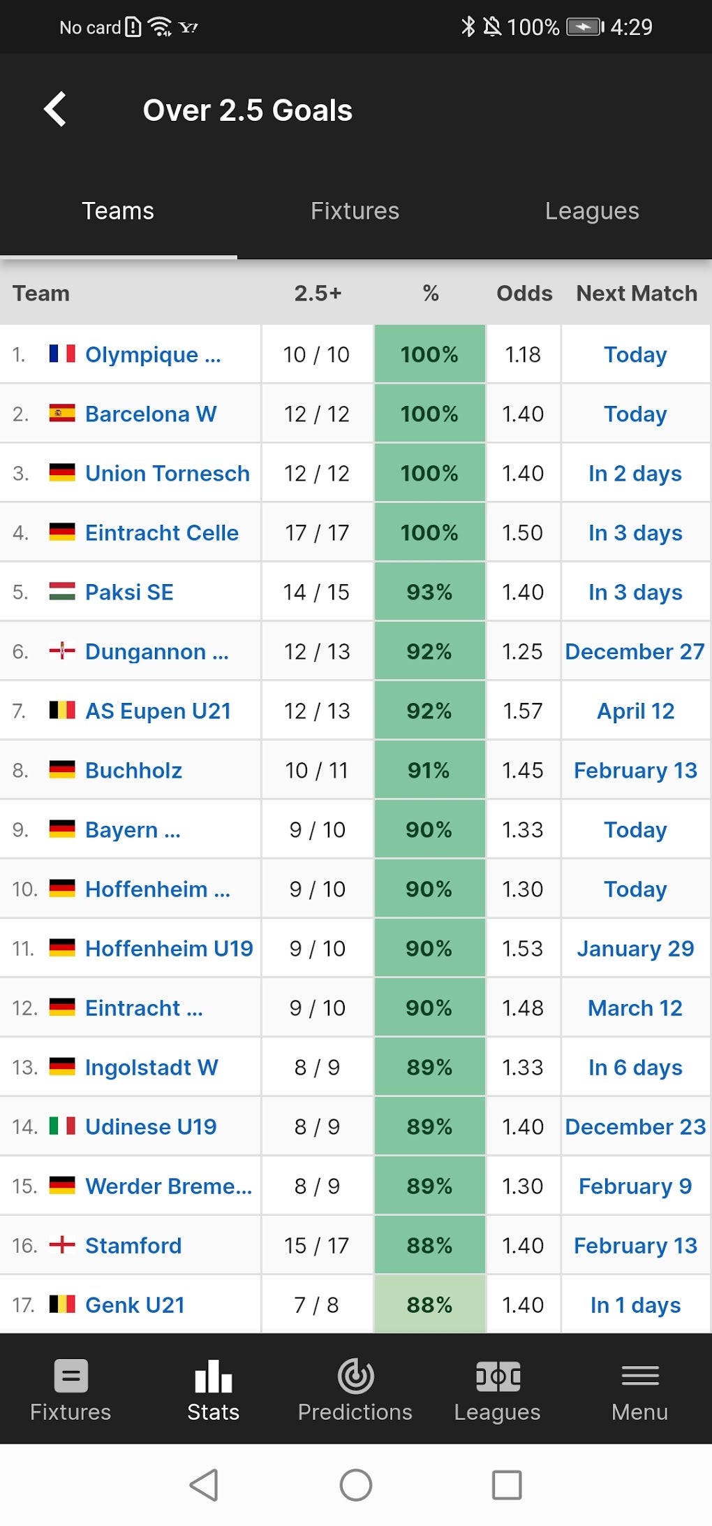 FootyStats - Soccer Stats Para Android - Download