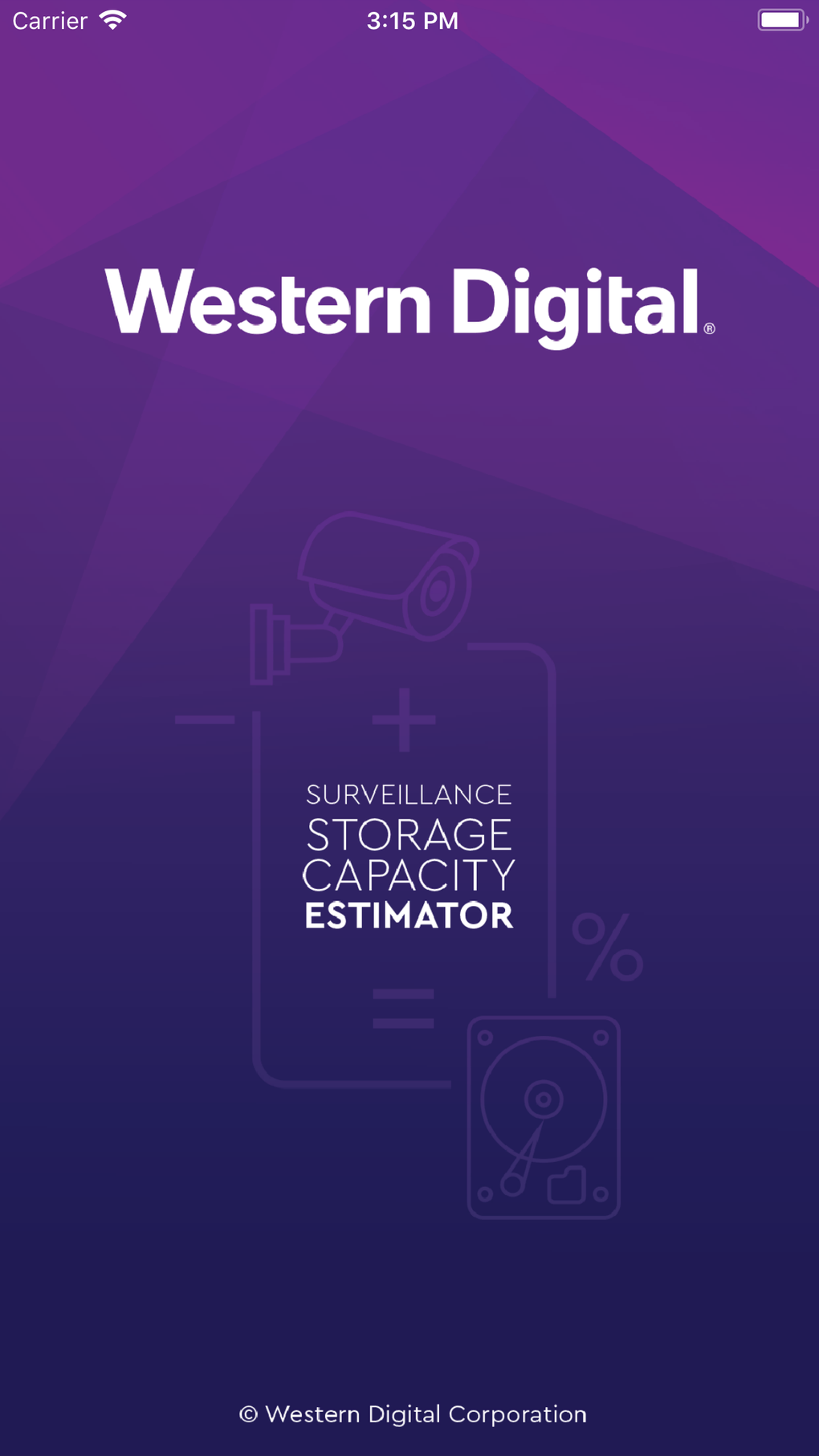 IPhone I in WD Purple Storage Calculator ndir
