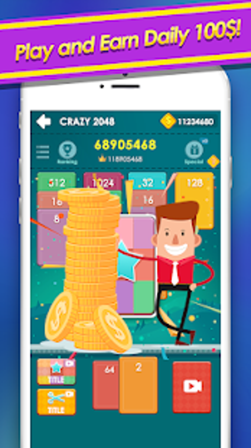 2048 solitaire - 2048 Cards game to win real money APK для Android — Скачать