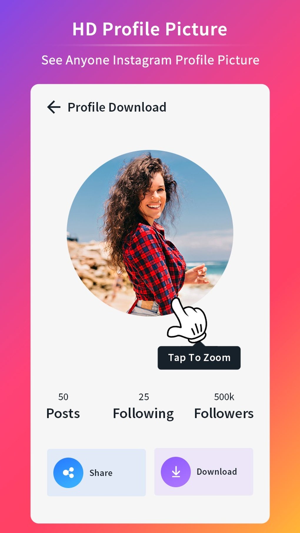 Profile picture Downloader for Instagram para Android Descargar