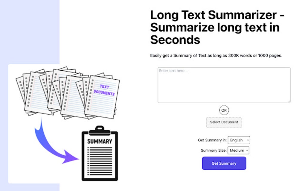 Long Text Summarizer สำหรับ Google Chrome - ส่วนขยาย ดาวน์โหลด