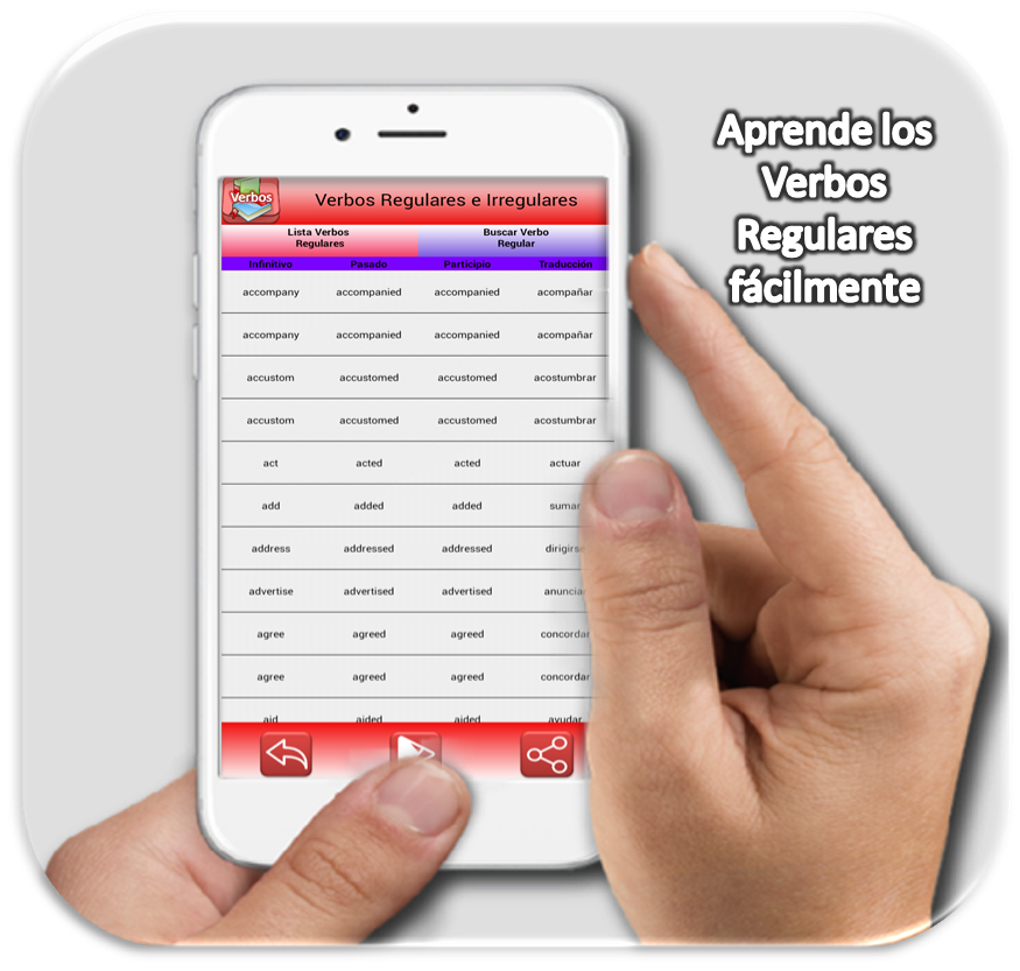 Verbos Regulares E Irregulares Android 