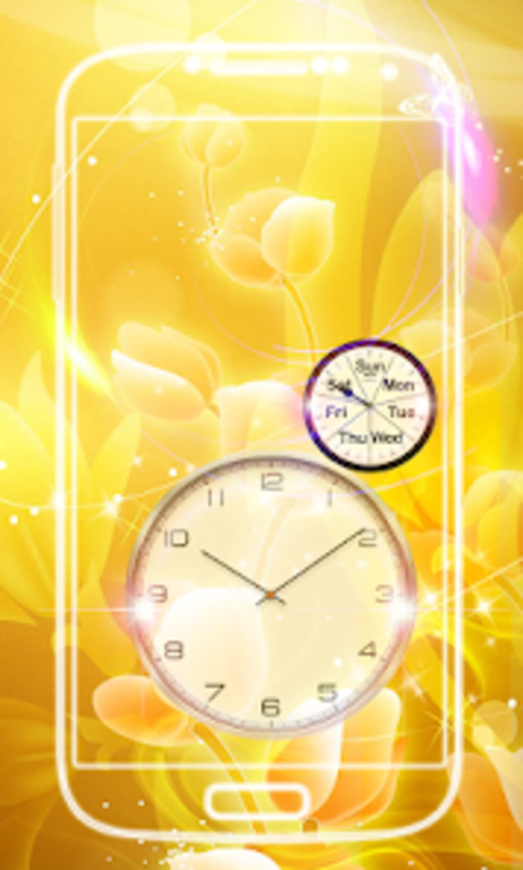 Light Gold Clock Live Wallpaper - free download