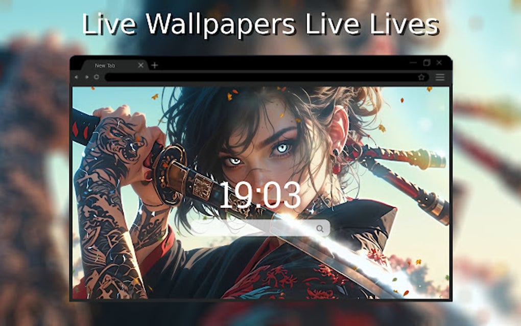 Samurai Girl Live Wallpaper New Tab for Google Chrome - Extension Download