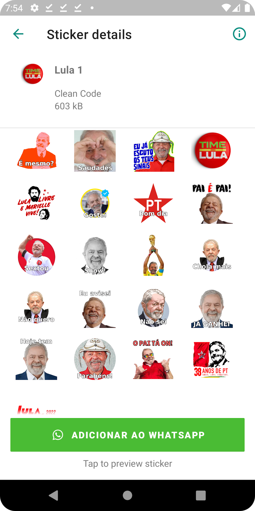 Figurinhas do Lula para Android - Download