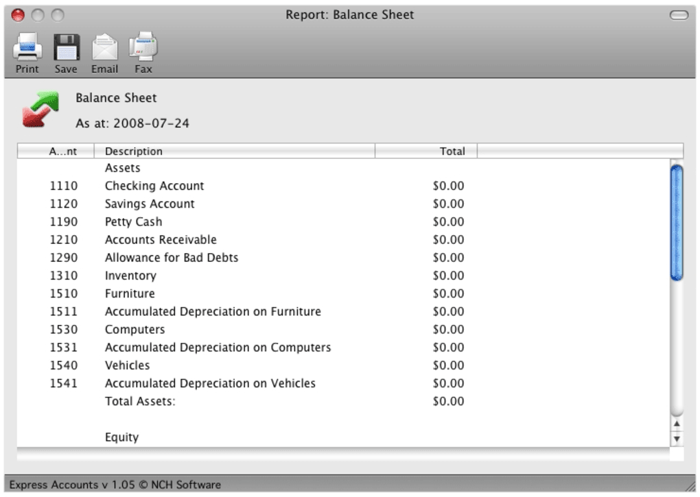 create a balance sheet in quicken for mac